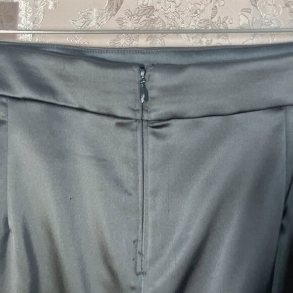 Tadashi Shoji Black Satin Classic Pencil Skirt Knee Length Plus Size 16 - Picture 3 of 9